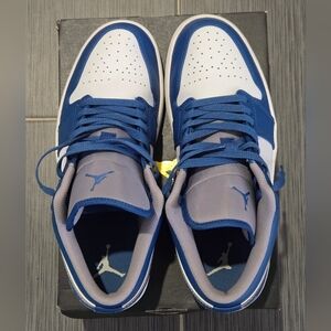 Air Jordan Blue and White Sneakers. Used.